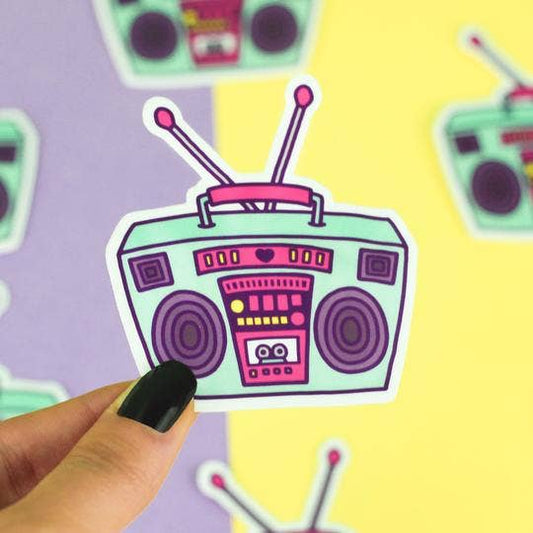 90s Music Boombox Vinyl Sticker