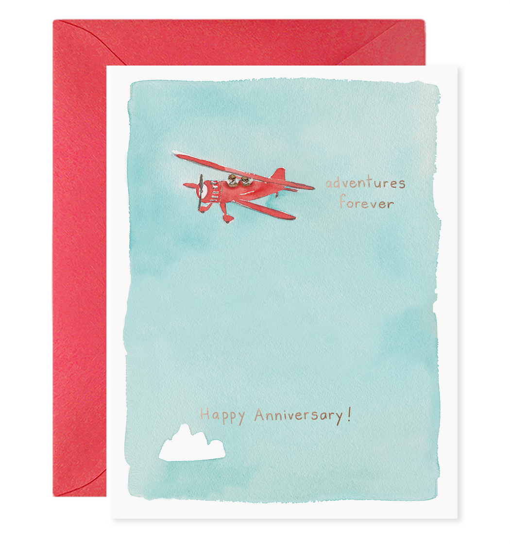 Adventures Forever Plane Anniversary Card