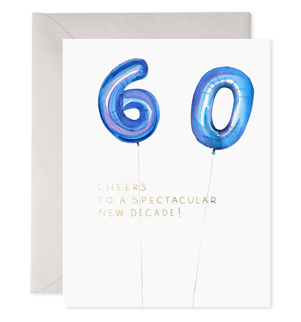 60 Helium Balloons Birthday Card