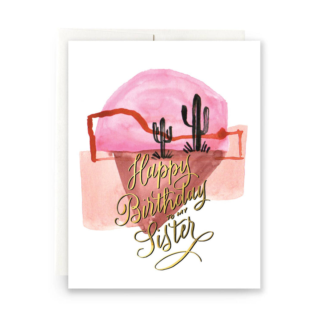 Cactus Happy Birthday to My Sister Card