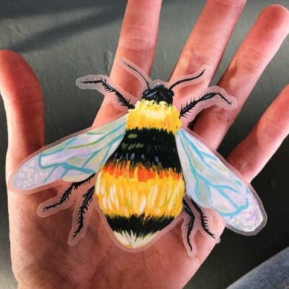 Clear Bumble Bee Vinyl Sticker