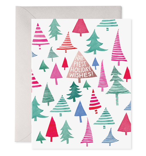 Dancing Trees Happiest Holiday Wishes Card
