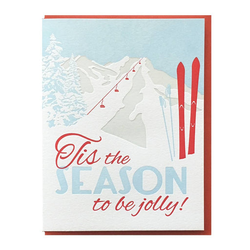 Tis the Season to Be Jolly Skis Mountain Card