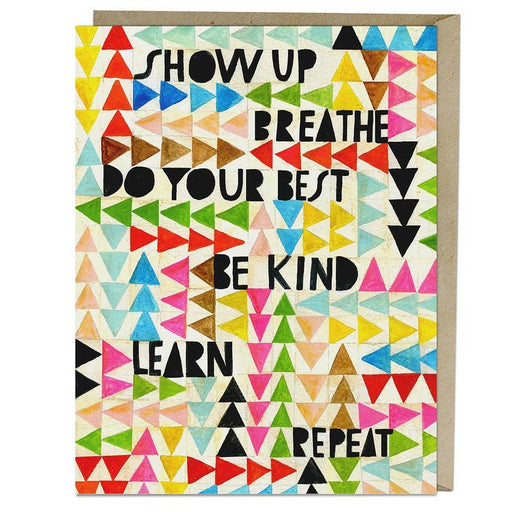 Show Up Breathe Do Your Best Repeat Card