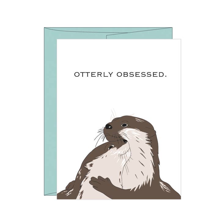 Otterly Obsessed With You Otters Love Card