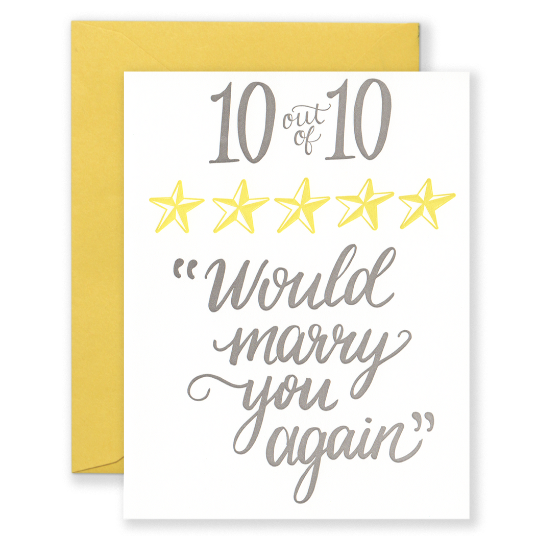 10 of 10 Would Marry You Again Anniversary Card