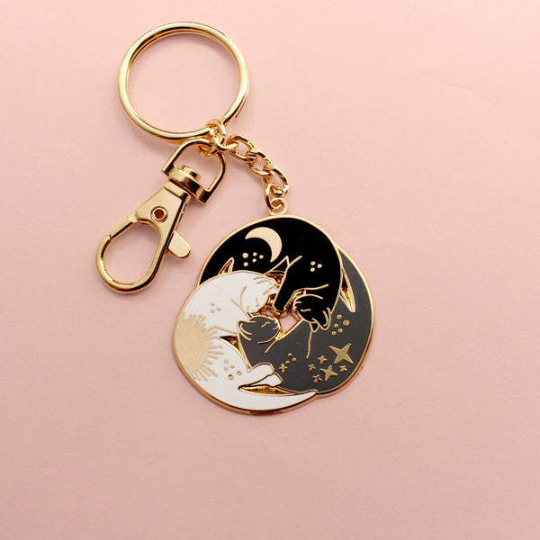 Trio of Celestial Cats Keychain