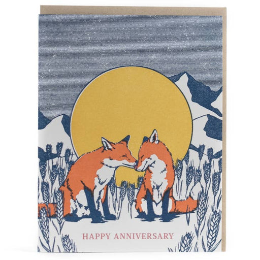 Foxes in Love Happy Anniversary Card
