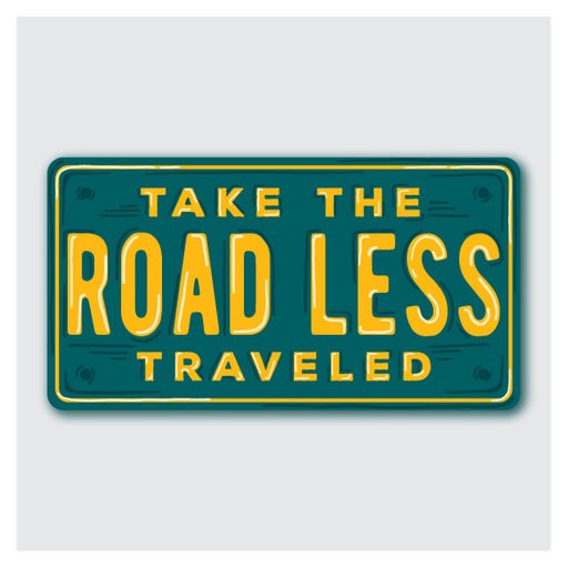 Take the Road Less Traveled License Plate Vinyl Sticker
