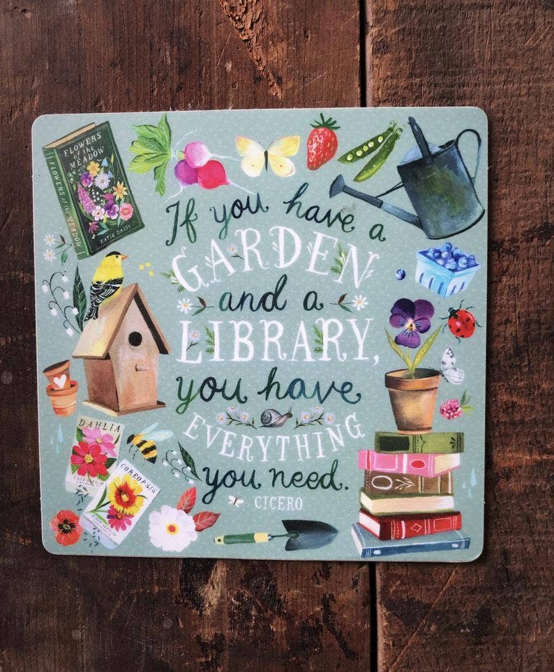 Garden and a Library Vinyl Sticker