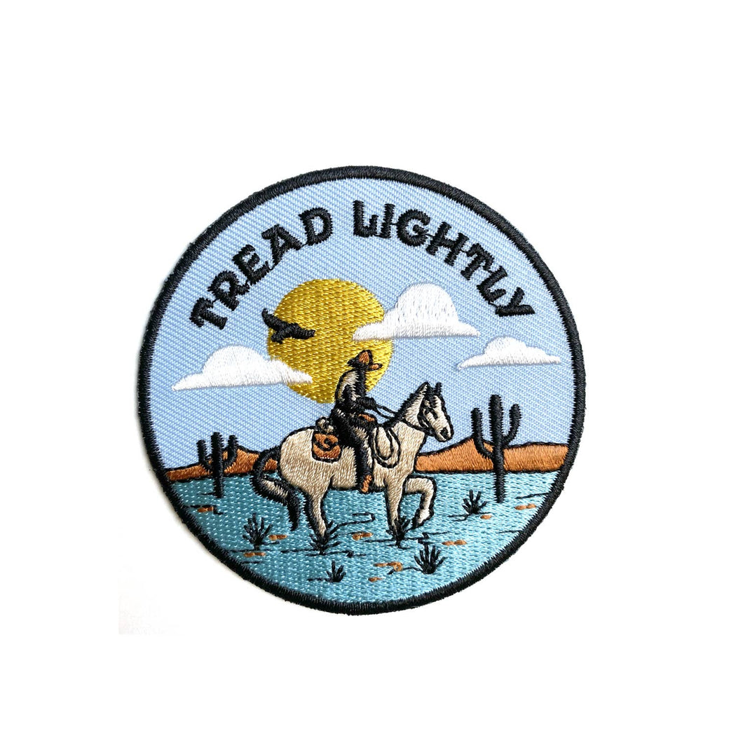 Tread Lightly Cowboy Embroidered Patch