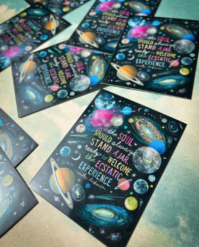 Galaxy Ecstatic Experience Emily Dickinson Vinyl Sticker