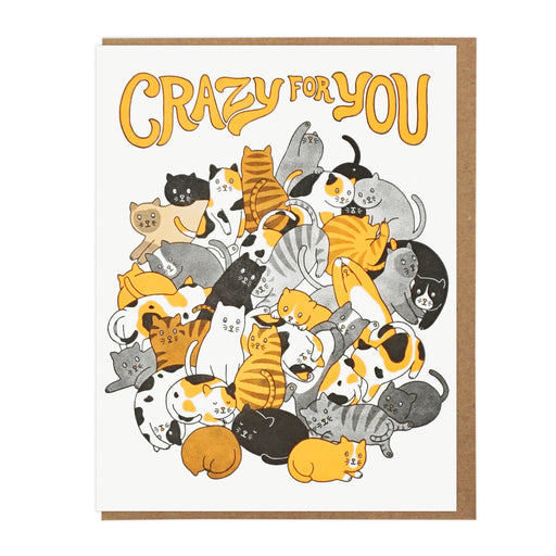 Crazy For You pile of Cats Card