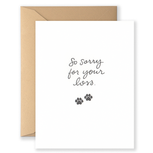 So Sorry For Your Loss Pawprints Card