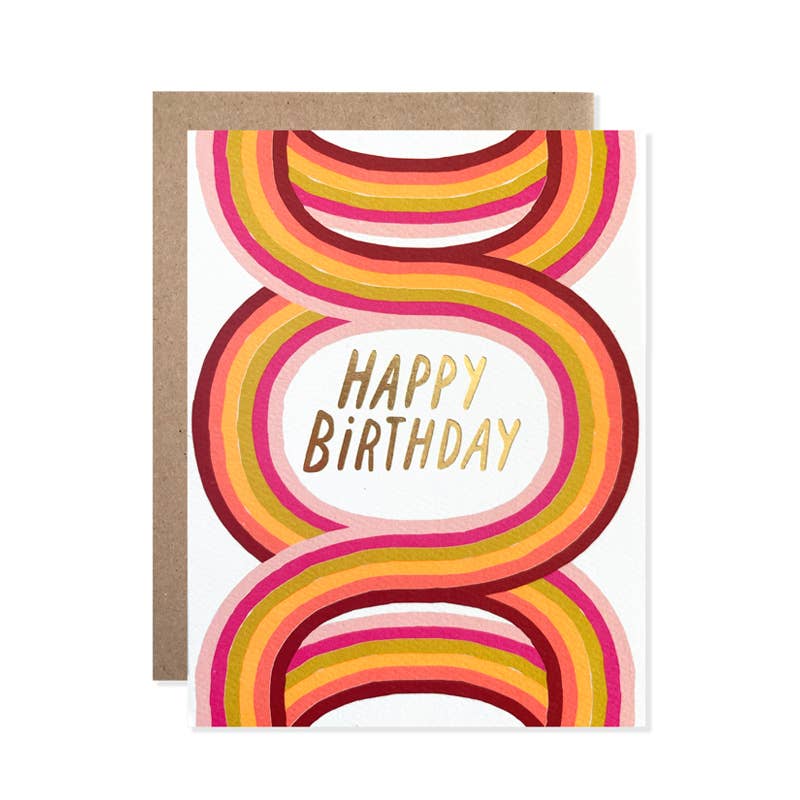 Neon Arches Happy Birthday Foil Card