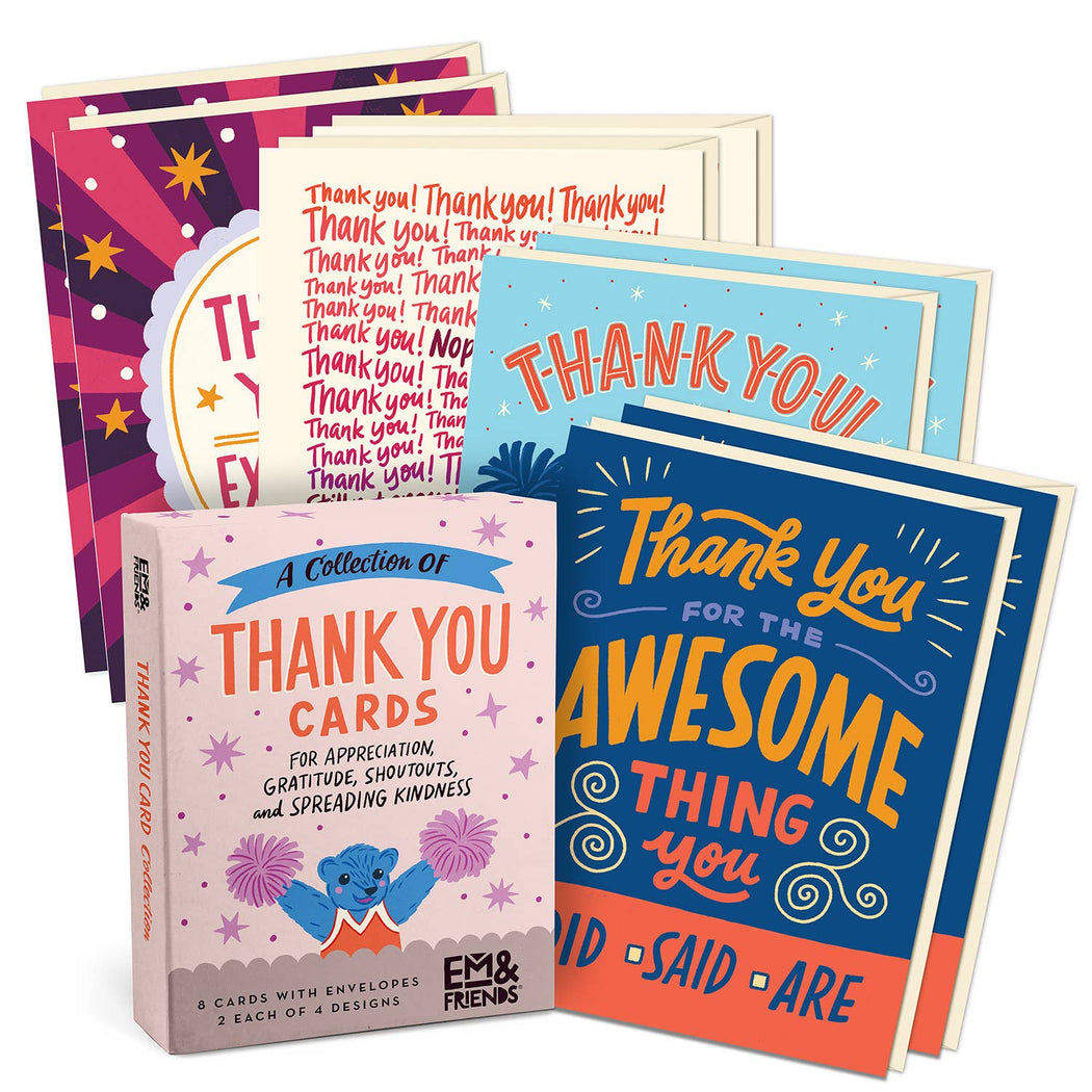 Collection of Thank You Cards, Box of 8