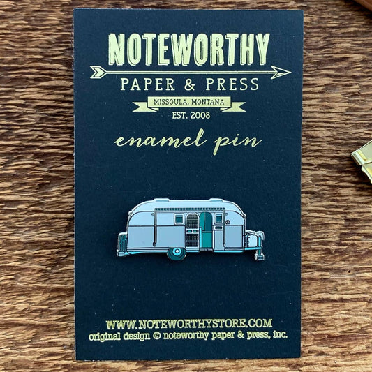 Silver Camper Enamel Pin