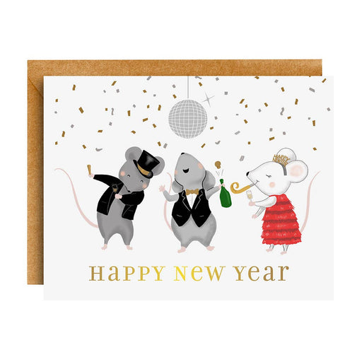 Happy New Year Mice Holiday Card