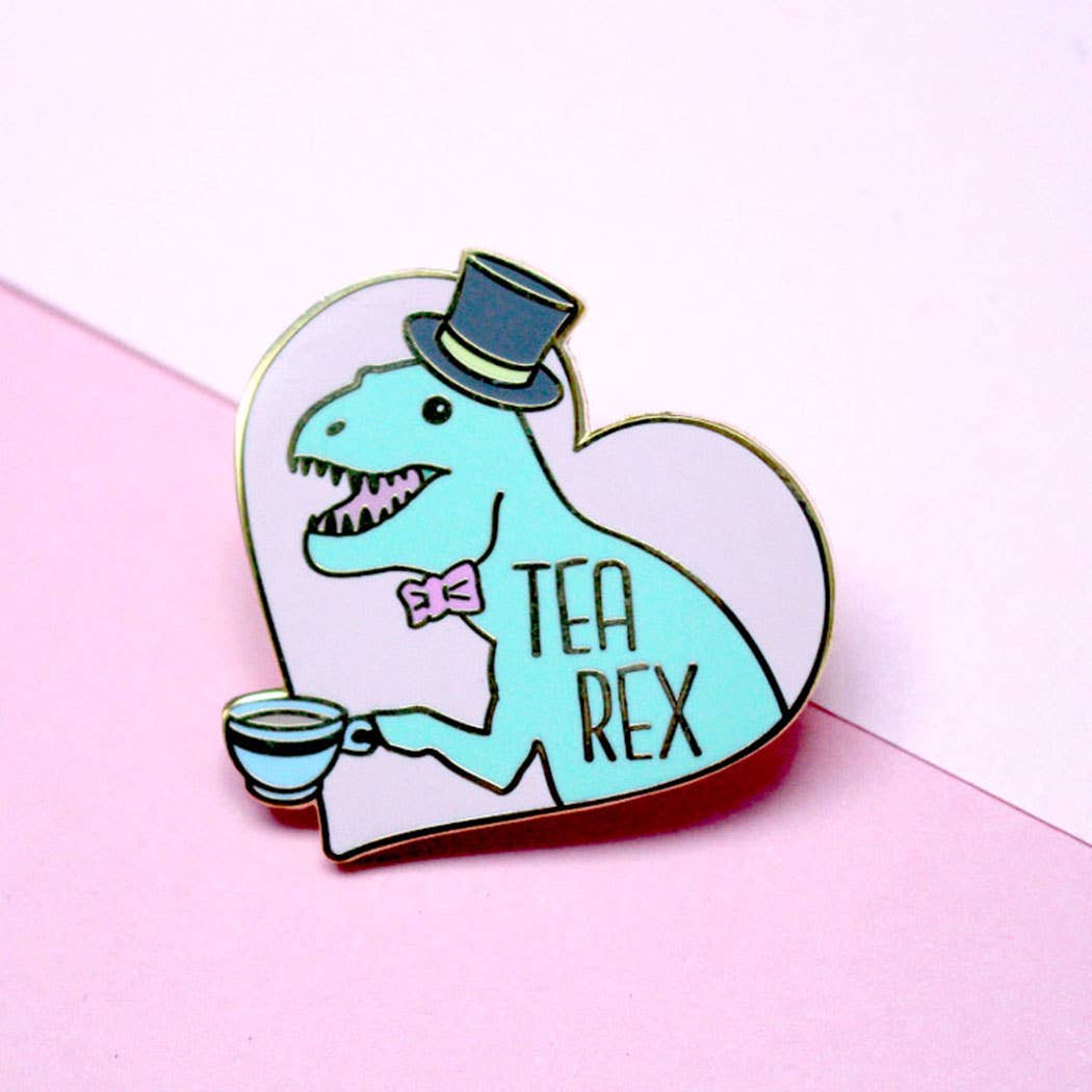 Tea Rex Enamel Pin