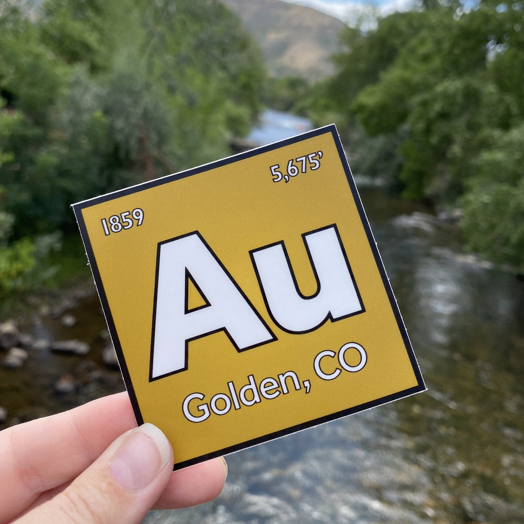Golden Colorado Sticker AU Gold Periodic Element Vinyl Stickers