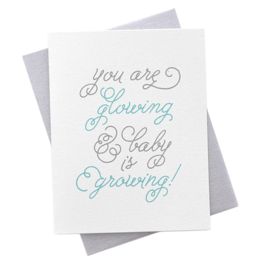 Glowing & Growing, New Baby Pregnancy Card new mom baby shower