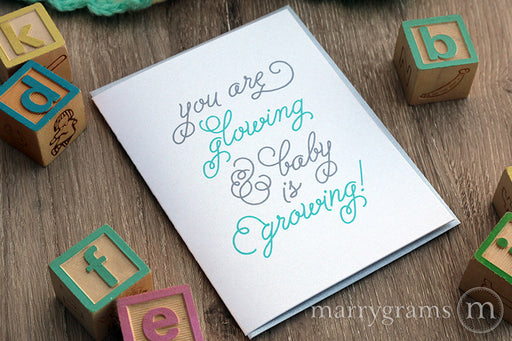 Glowing & Growing, New Baby Pregnancy Card new mom baby shower