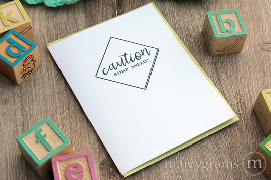 Caution Bump Ahead, New Baby Pregnancy Card