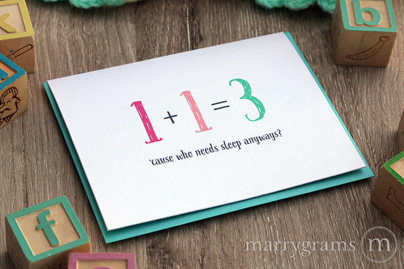 Baby Math, Funny New Parents Card