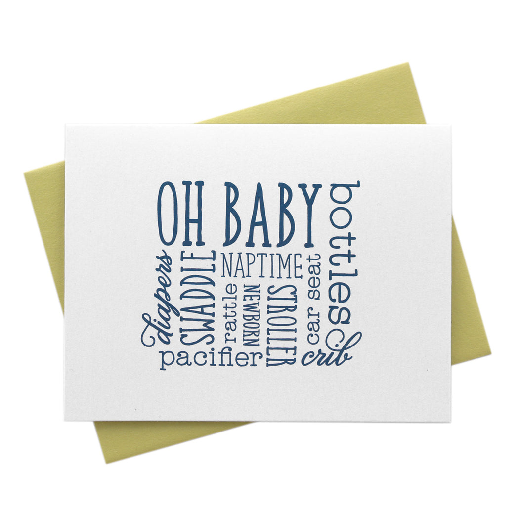 Baby Words, New Baby Congratulations Card