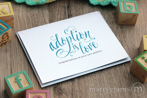 Adoption is Love, Congratulations Card New Baby New Parents