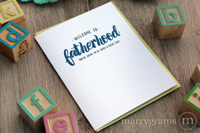 Welcome to Fatherhood, New Dad Baby Card