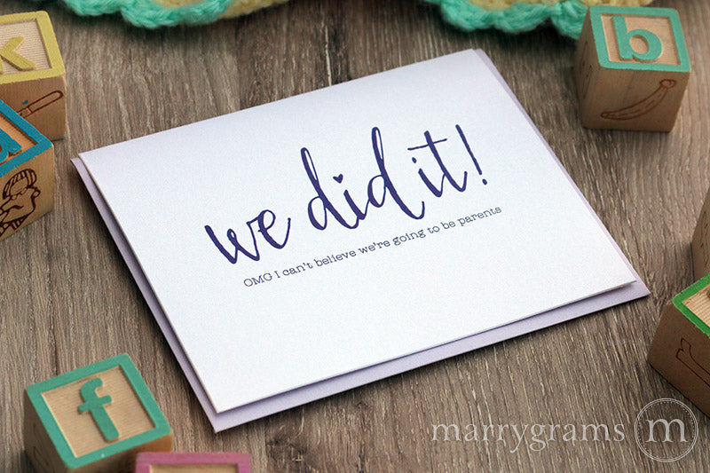 We Did It! Pregnancy, Baby Congratulations Card for Spouse