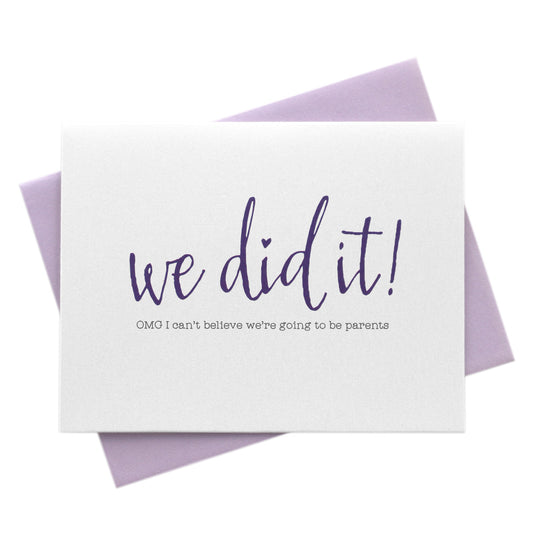 We Did It! Pregnancy, Baby Congratulations Card for Spouse