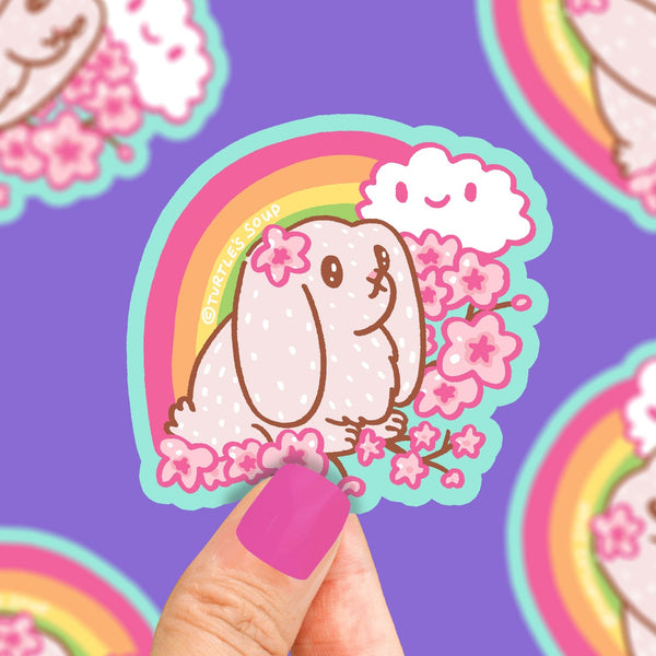 Rainbow Bunny Rabbit Vinyl Sticker