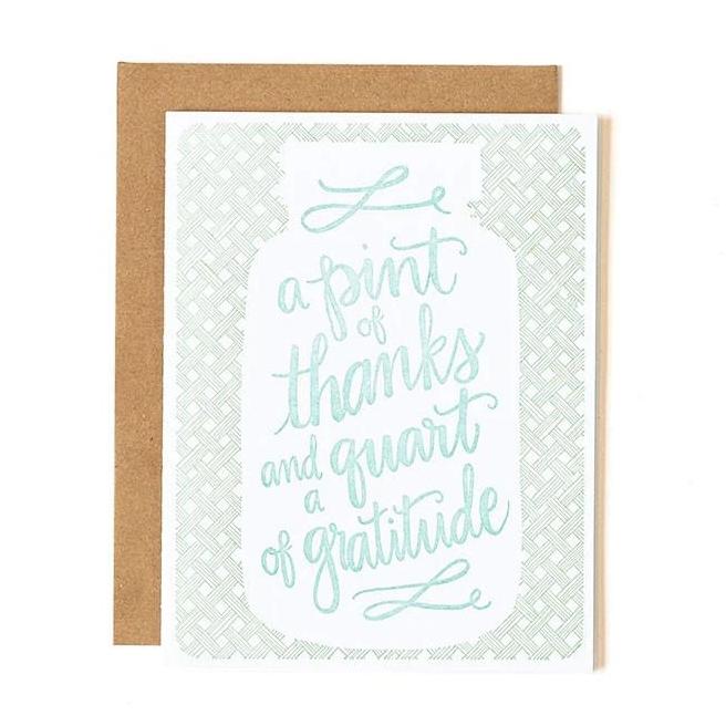 Pint of Thanks Quart Gratitude Card