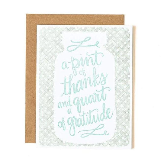 Pint of Thanks Quart Gratitude Card