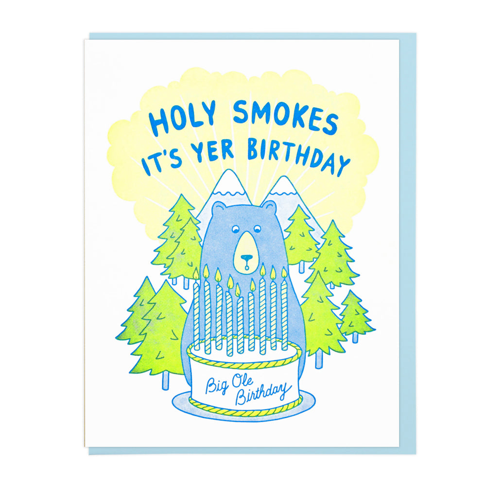 Holy Smokes Birthday Bear Card