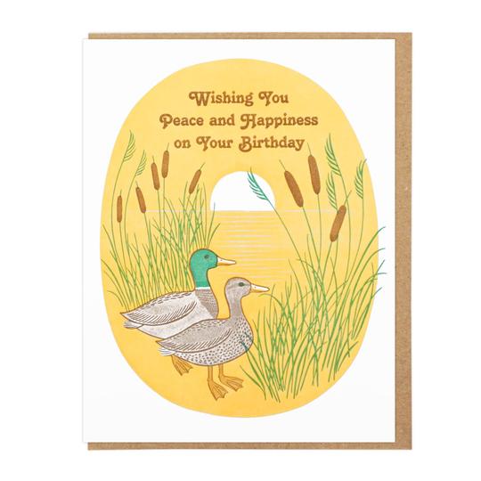 Mallard Ducks Peace & Happiness Birthday Card