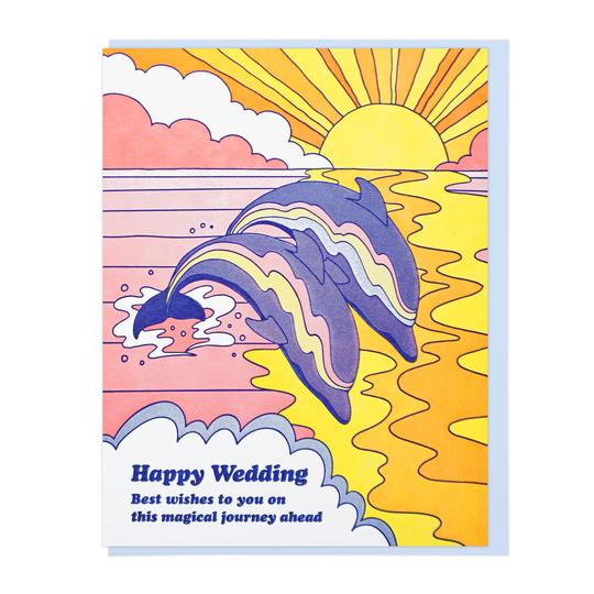 Happy Wedding Dolphins Magical Journey Card