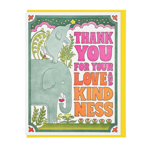 Thank You For Your Love & Kindness Elephant Card