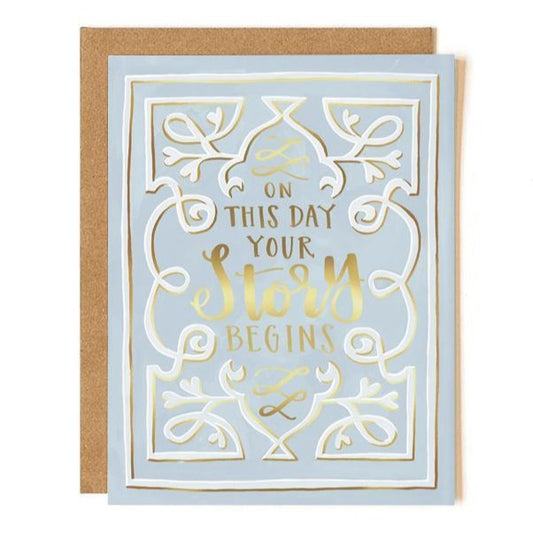 Story Begins Wedding Foil Card