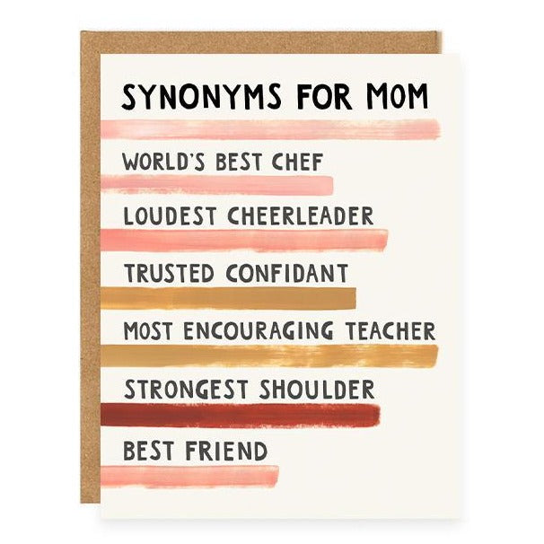 Mother's Day Synonyms Mom Card