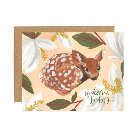 Welcome Baby Deer Fawn Card