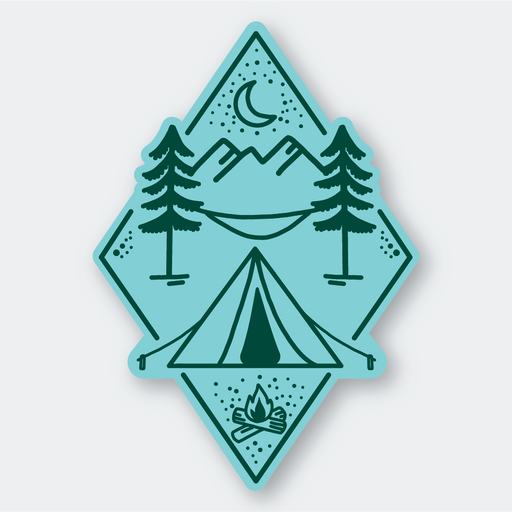 Campsite Tent Diamond Vinyl Sticker