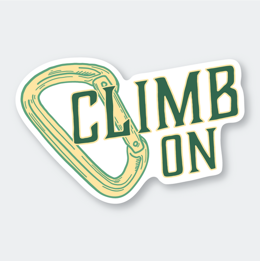 Climb On Carabiner Vinyl Sticker
