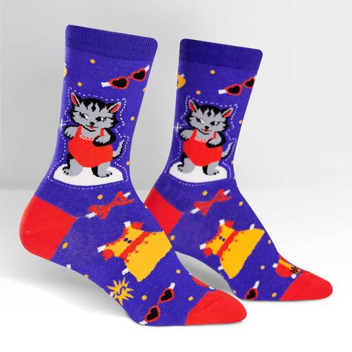Dress Up Meow Cat Women's Crew Socks