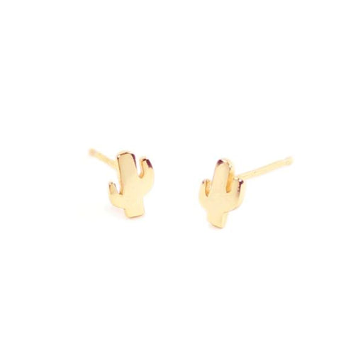 Cactus Gold Stud Earrings