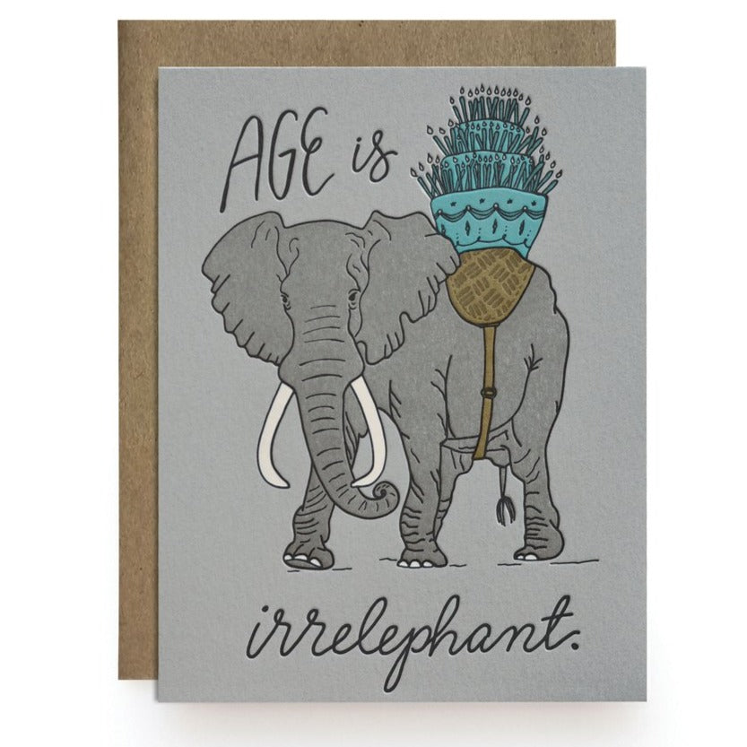 Age is Irr Elephant Birthday Card
