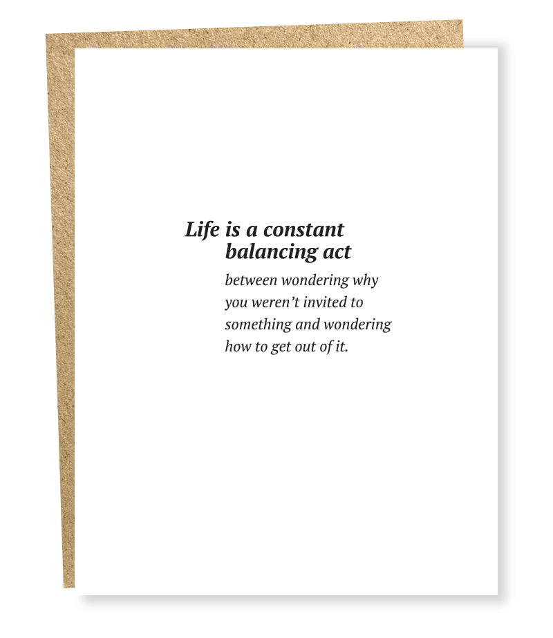 SP #5028: Life is a Balancing Act Card