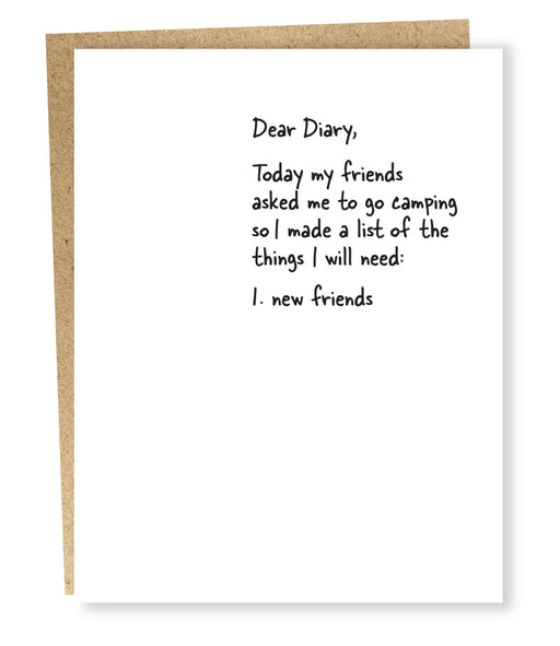 SP #859: Camping List New Friends Card